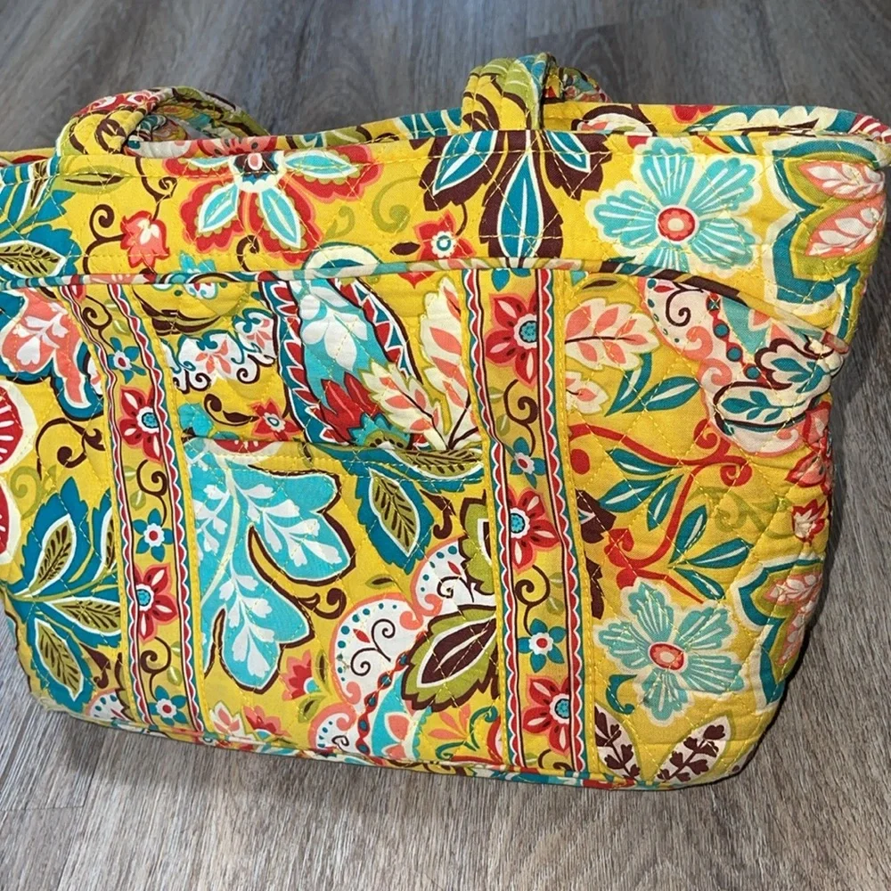 Vera Bradley Yellow Paisley Shoulder Bag/Tote Bag